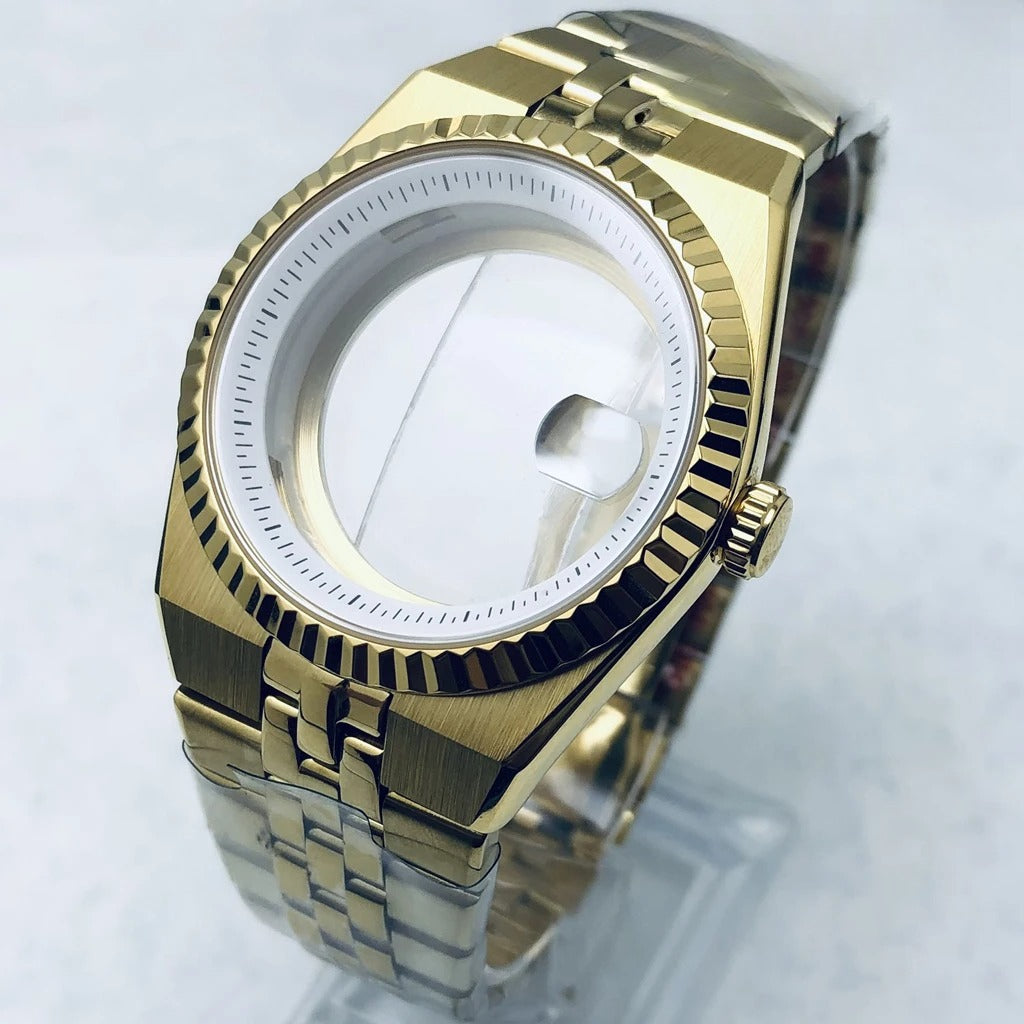 904L Stainless Steel 40mm Land-Dwellwe Watch Case+Strap Sapphire Glass for NH35