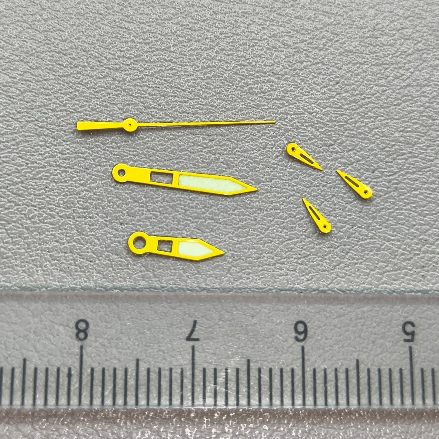 2 Sets/Pack Yellow Trim with Green Lume Watch Hands for Miyota OS10 0S10 Movement