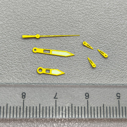 2 Sets/Pack Yellow Trim with Green Lume Watch Hands for Miyota OS10 0S10 Movement