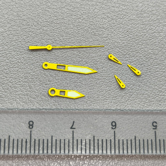 2 Sets/Pack Yellow Trim with Green Lume Watch Hands for Miyota OS10 0S10 Movement