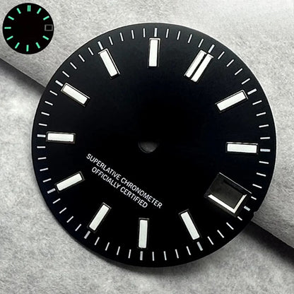 28.5mm Multicolor Date Window Green Luminous Dial For NH35  NH36/4R/7S Movement