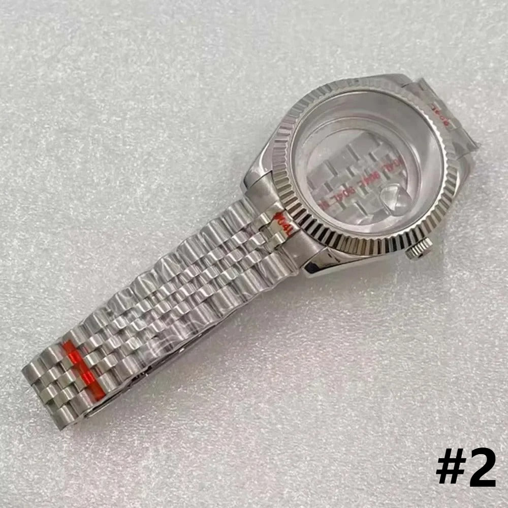40mm Cyclops Lens Stainless Steel Watch Case & Band Set Fit for 8285 Movement