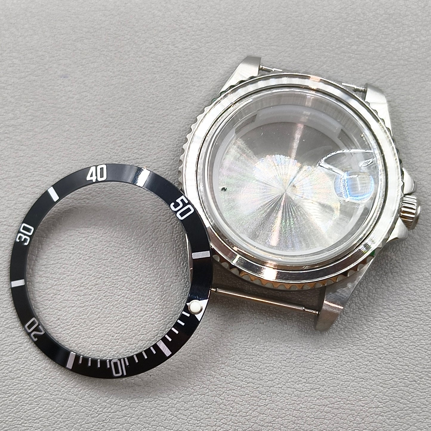 40MM Black Watch Case for MIYOTA 8215 2813 3804 2836 Case Back Cover Sapphire Glass