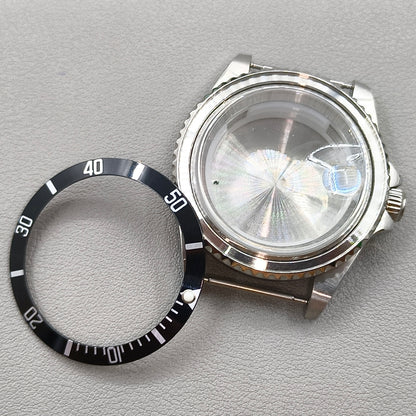 40MM Black Watch Case for MIYOTA 8215 2813 3804 2836 Case Back Cover Sapphire Glass