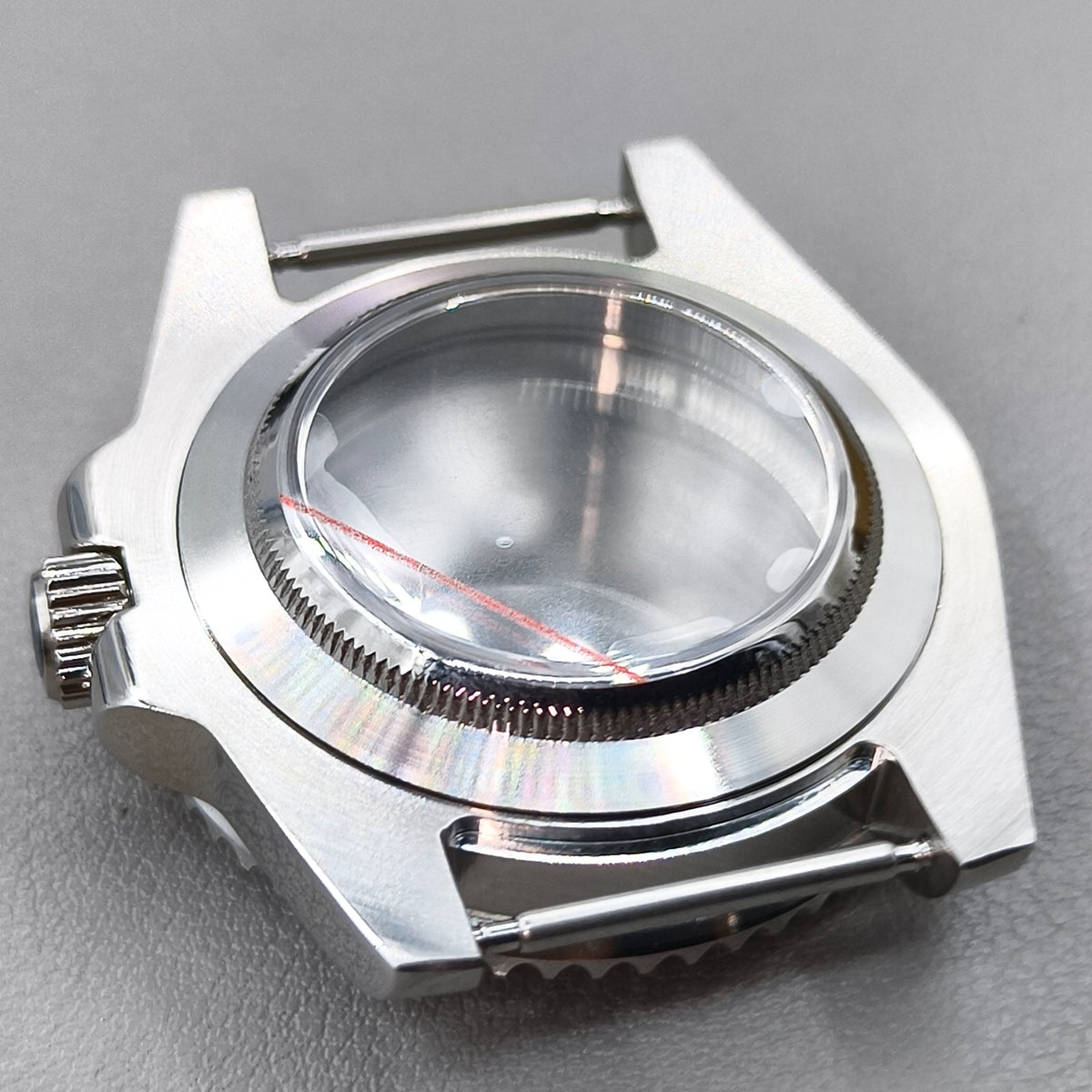 40mm  Watch Case for NH35 NH36 Crystal Blue Bezel Clear Bottom Sapphire Glass