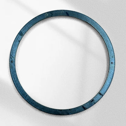 Black metal chapter ring for watch repair, 31.4x27.9mm, durable replacement part for precise restoration.