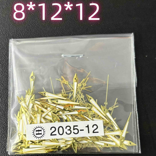 Lot de 100 aiguilles de montre en forme de flèche, 12 mm, finition dorée, pour Miyota 2035 2115 PC21 
