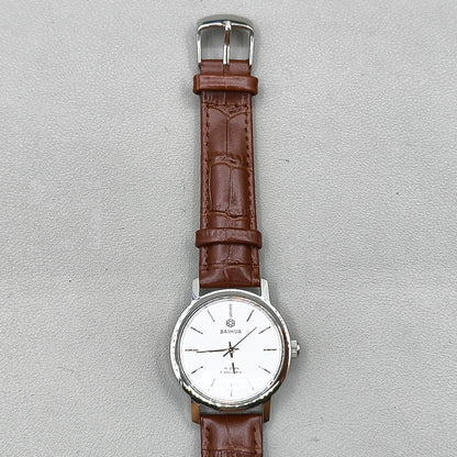 37mm China Baihua Silver Dial Shock-Resistant Manual Mechanical Watch 19 Jews
