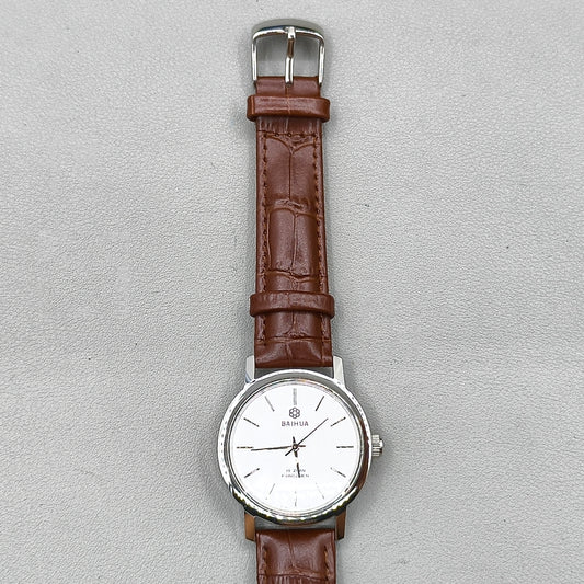 37mm China Baihua Silver Dial Shock-Resistant Manual Mechanical Watch 19 Jews