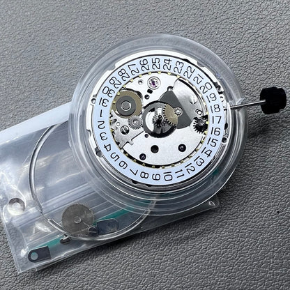 Silver ETA PT5000 mechanical watch movement, Seagull 2824 ETA2824-2 replacement part for precise timekeeping.