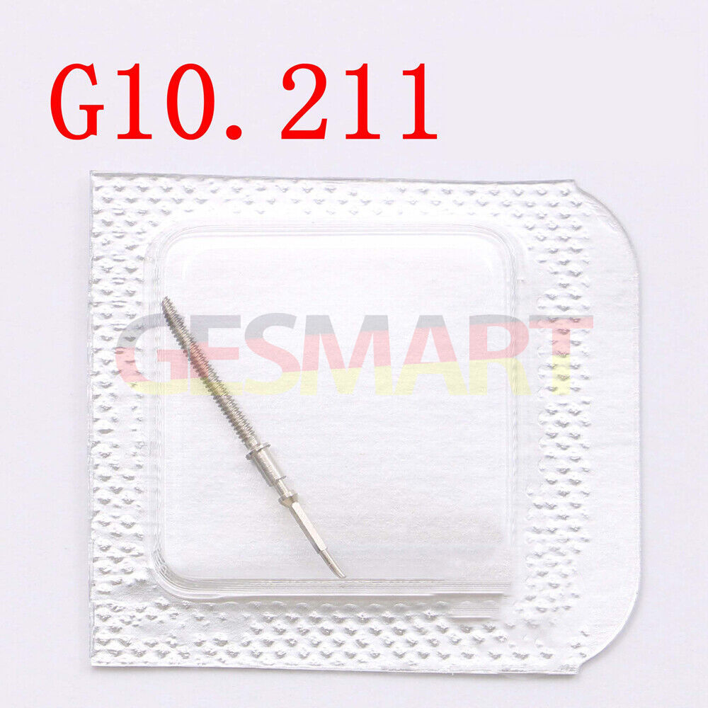 Replacement watch winding stem for ETA G10.211 movement, compatible with various watch models.