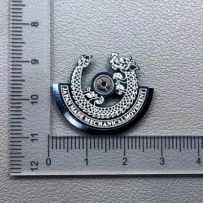 Blue Dragon silver carved rotor for NH35 NH36 watch movement, enhancing precision and style.