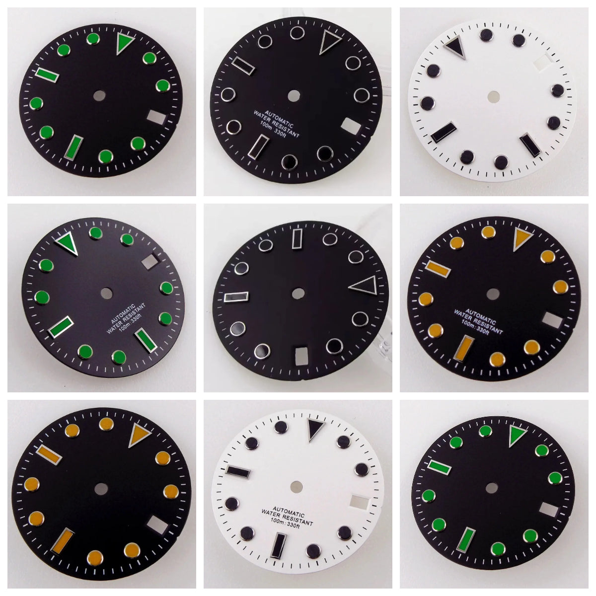 28.5mm Black White Face Single Calendar Submarine Dial For NH34 NH35 NH36