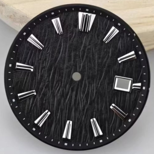 Black modified tree vein watch dial 33.5mm, compatible with NH35 NH36 movement.