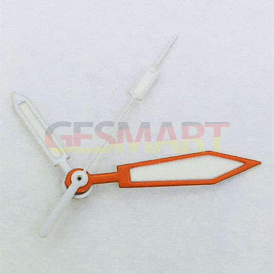 Orange and silver trim green lume watch hands fitted for ETA 2836/2846/2824/2846 movements, Orange&Silver brand.