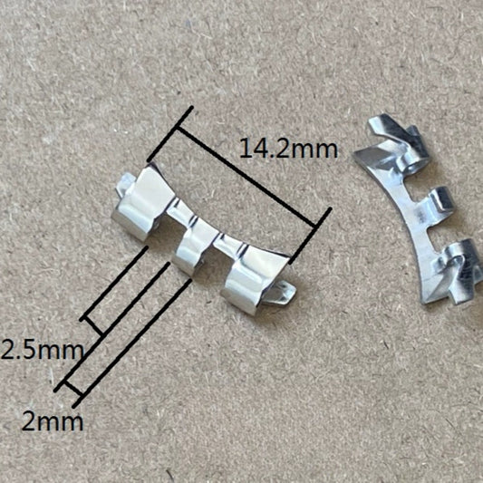 Steel Silver 2.5x14.2x2mm Curved End Links Spring Bars Bracelet Watch Band Strap#1015