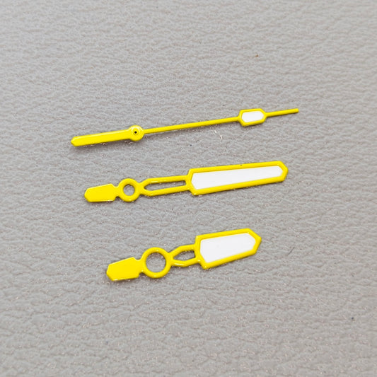 2 Sets Modified 3 Pins Green Luminous Yellow Watch Hands for NH35 NH36 4R 7S