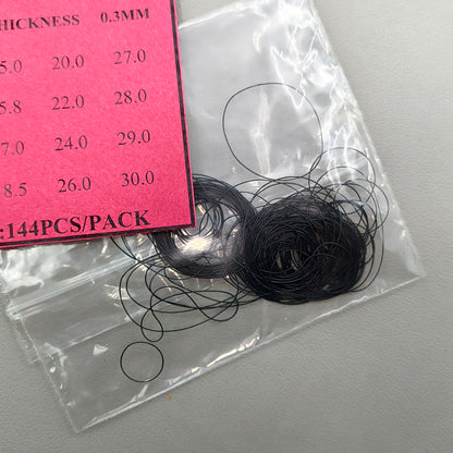 16 Sizes 144 PIECES Waterproof O Ring Kit Watch Back Gasket Washers (0.3mm Thickness)
