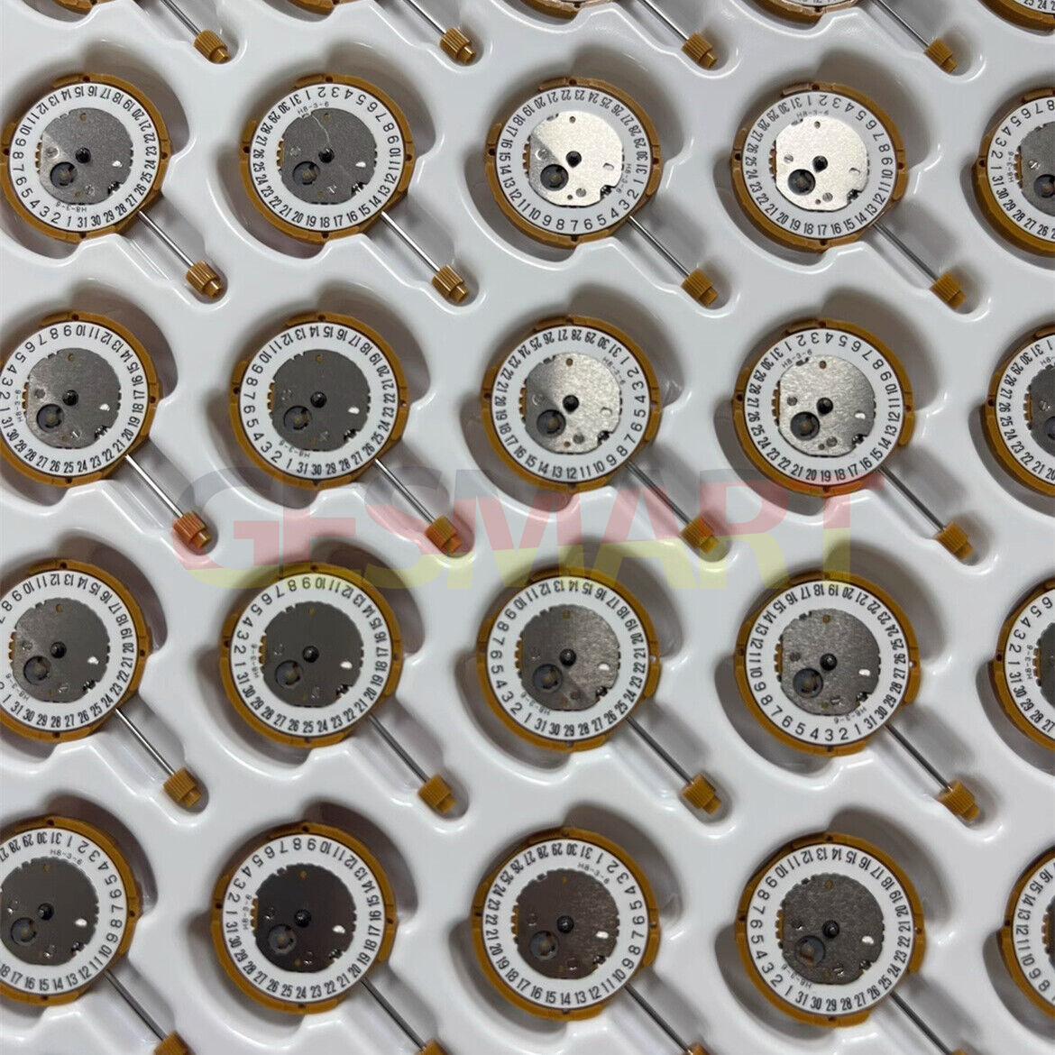 1. Set of 3 Miyota GN10 Japan quartz watch movements with date display at 3 o'clock  