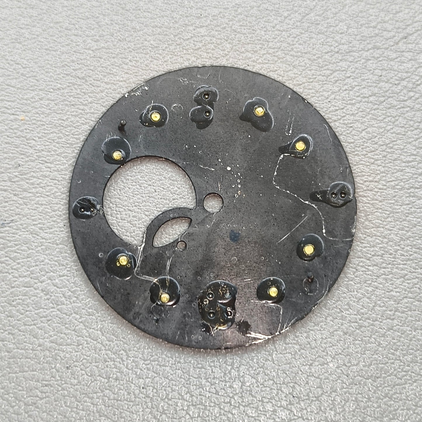 Modified Black Wave Pit Lume Golden Nail Watch Dial Fit for NH39 Movement