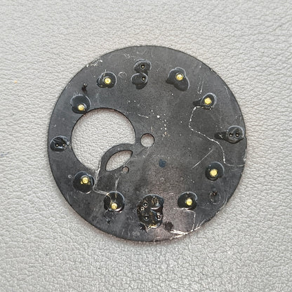 Modified Black Wave Pit Lume Golden Nail Watch Dial Fit for NH39 Movement
