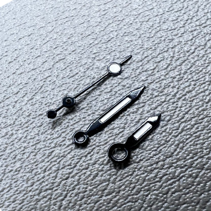 2 Sets Green Lume Black Painted Trim Hands Set for Miyota 2035 2115 2105 2305