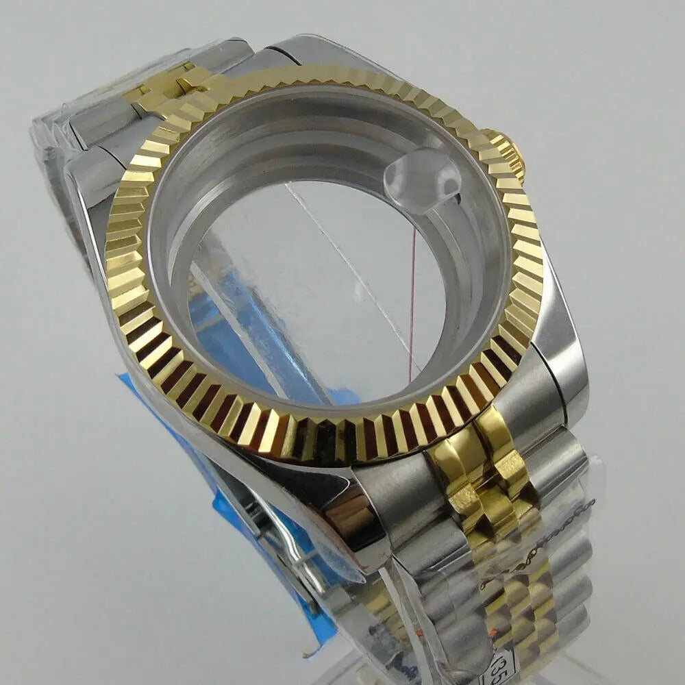 40mm Sapphire Glass two Tone Watch Case fit NH35 NH36 Miyota 8215 ETA 2824 2836