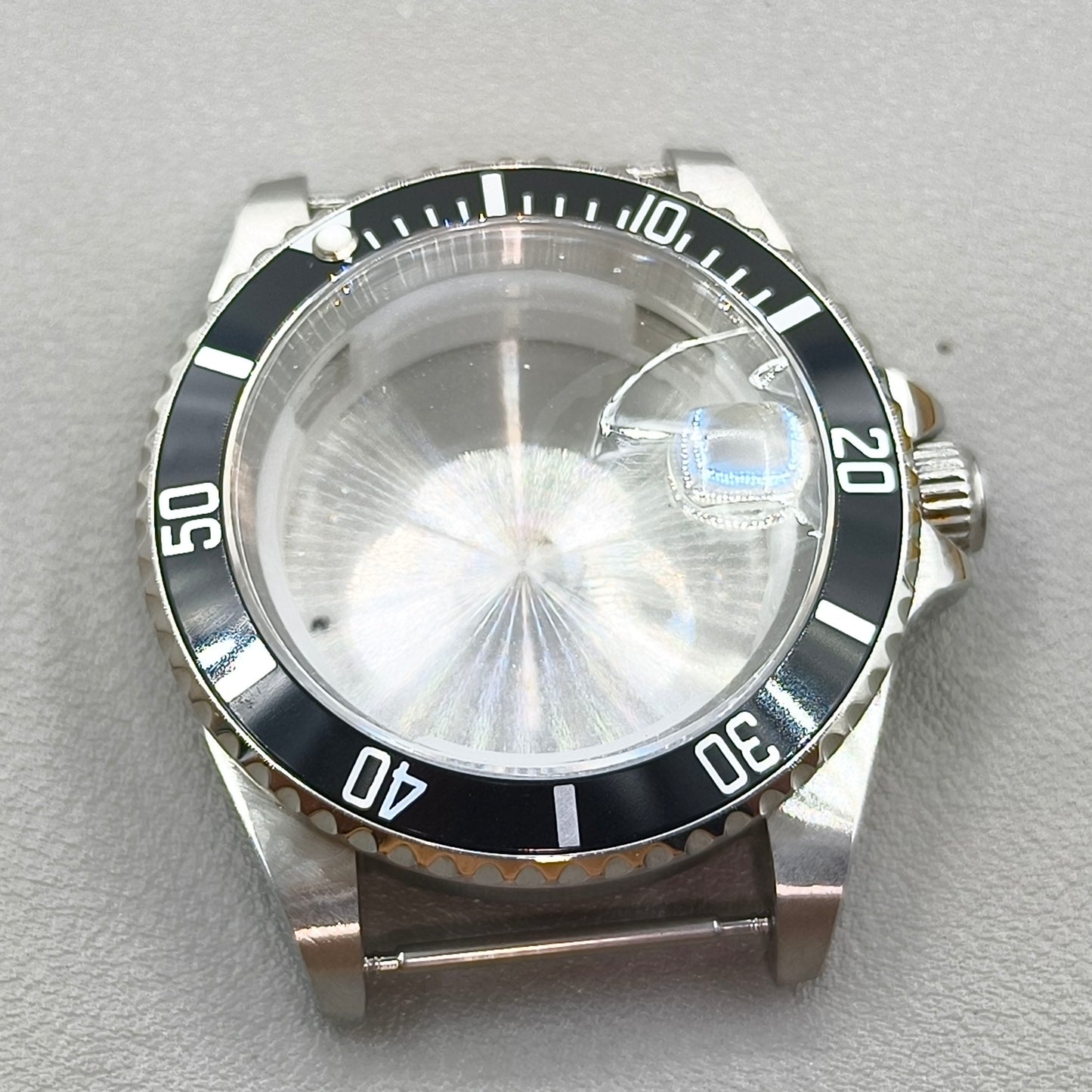 40MM Black Watch Case for MIYOTA 8215 2813 3804 2836 Case Back Cover Sapphire Glass