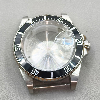 40MM Black Watch Case for MIYOTA 8215 2813 3804 2836 Case Back Cover Sapphire Glass