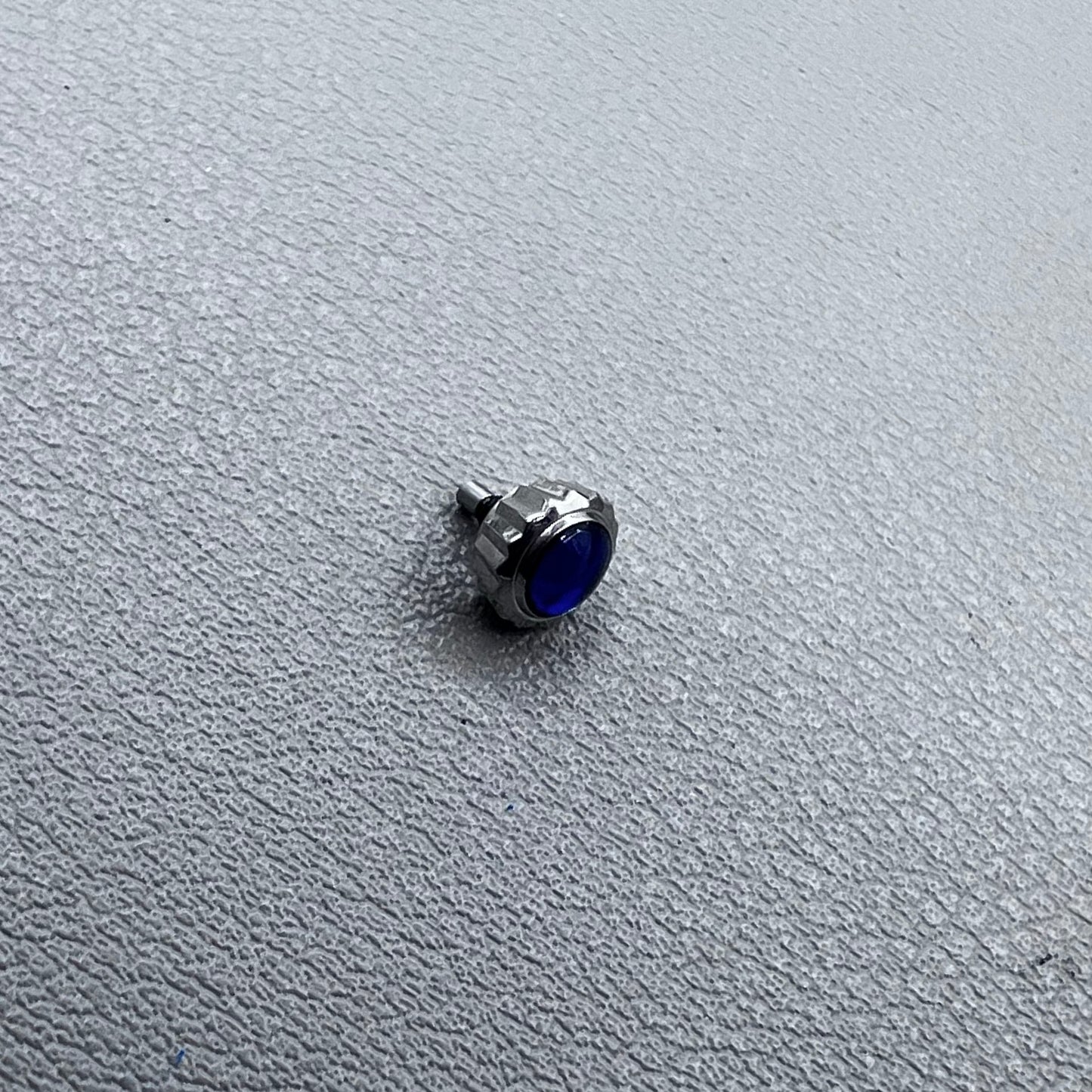 Silver watch crown for Seiko 7D48A quartz movement, original Japan replacement part.