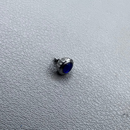 Silver watch crown for Seiko 7D48A quartz movement, original Japan replacement part.