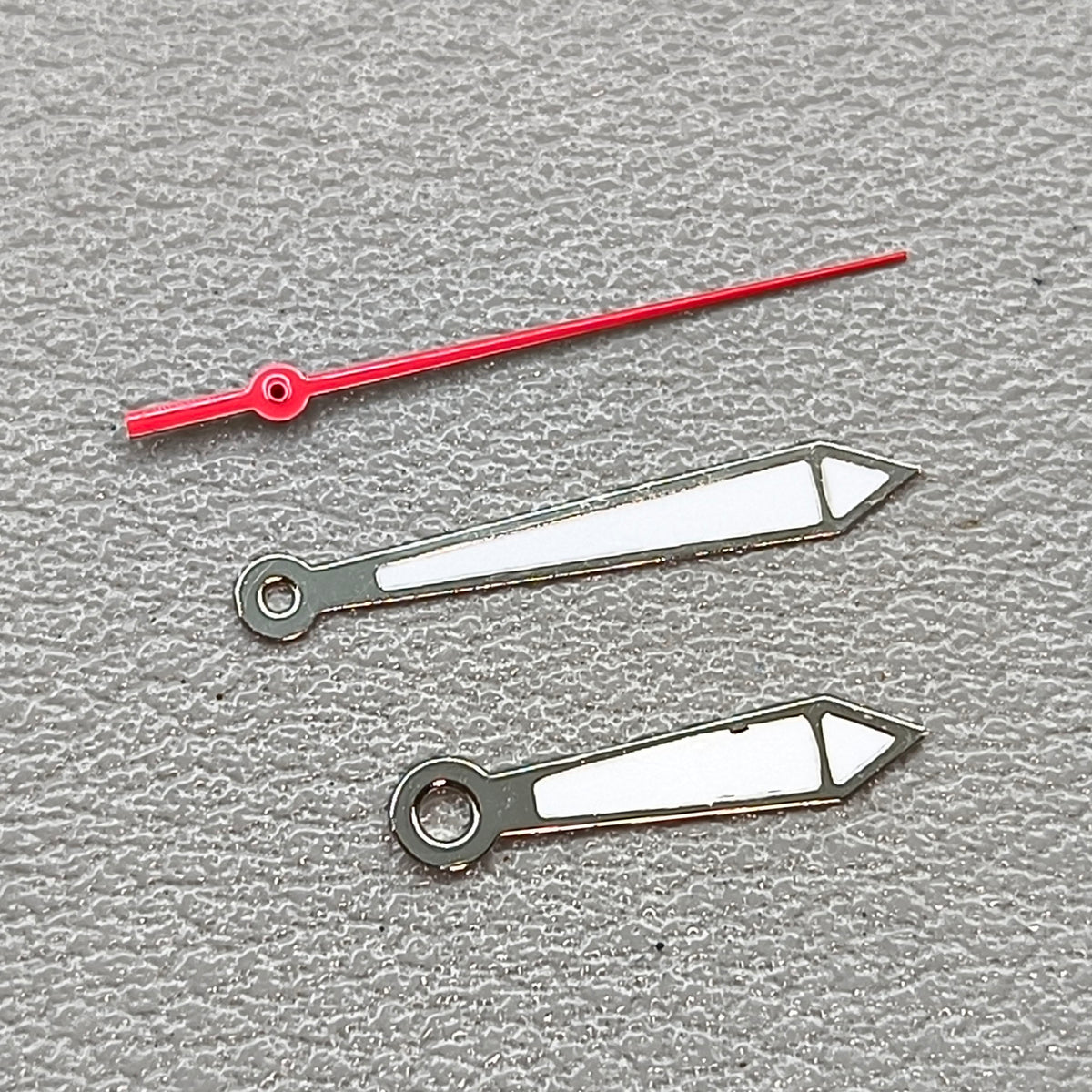 2 Sets/Pack Red Second Silver Trim Green Lume Watch Hands for Ronda 515