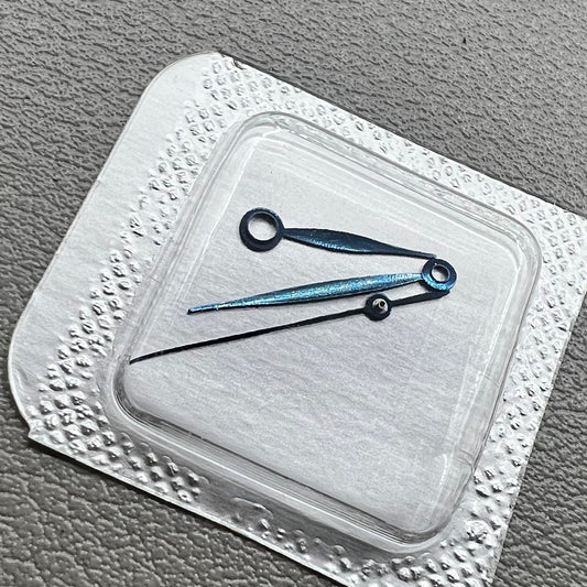 Blue baking finish watch hands set, compatible with ETA 2892, 2824, 2836 movements for precise timekeeping.