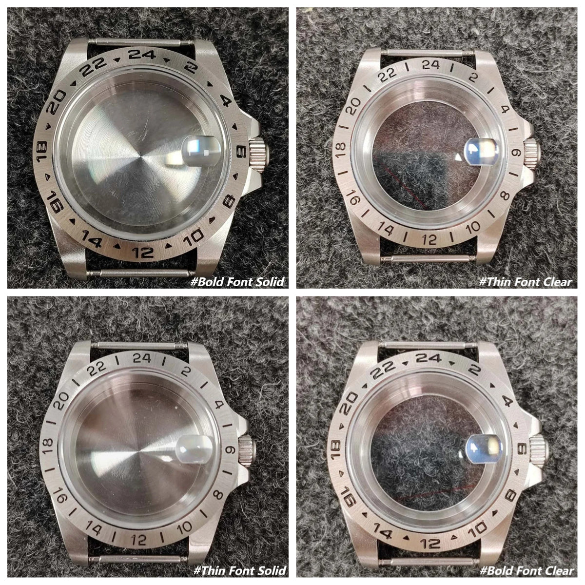 39mm 5ATM Waterproof GMT 24 Hours Classic Retro Watch Case for NH34/NH35/NH36