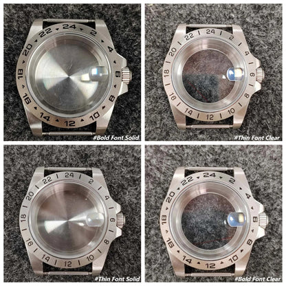 39mm 5ATM Waterproof GMT 24 Hours Classic Retro Watch Case for NH34/NH35/NH36