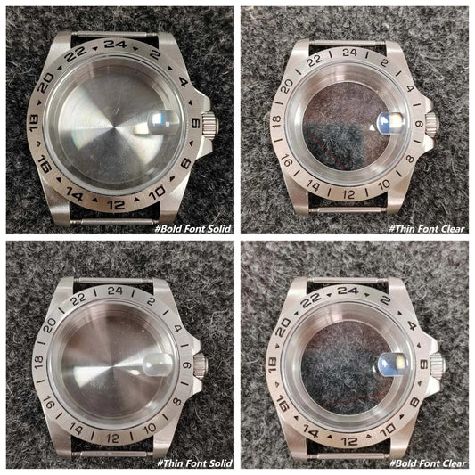 39mm 5ATM Waterproof GMT 24 Hours Classic Retro Watch Case for NH34/NH35/NH36