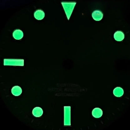 28.5mm Pink Watch Dial Date Window Green Luminous Fit NH35 /NH36/4R/7S Movement