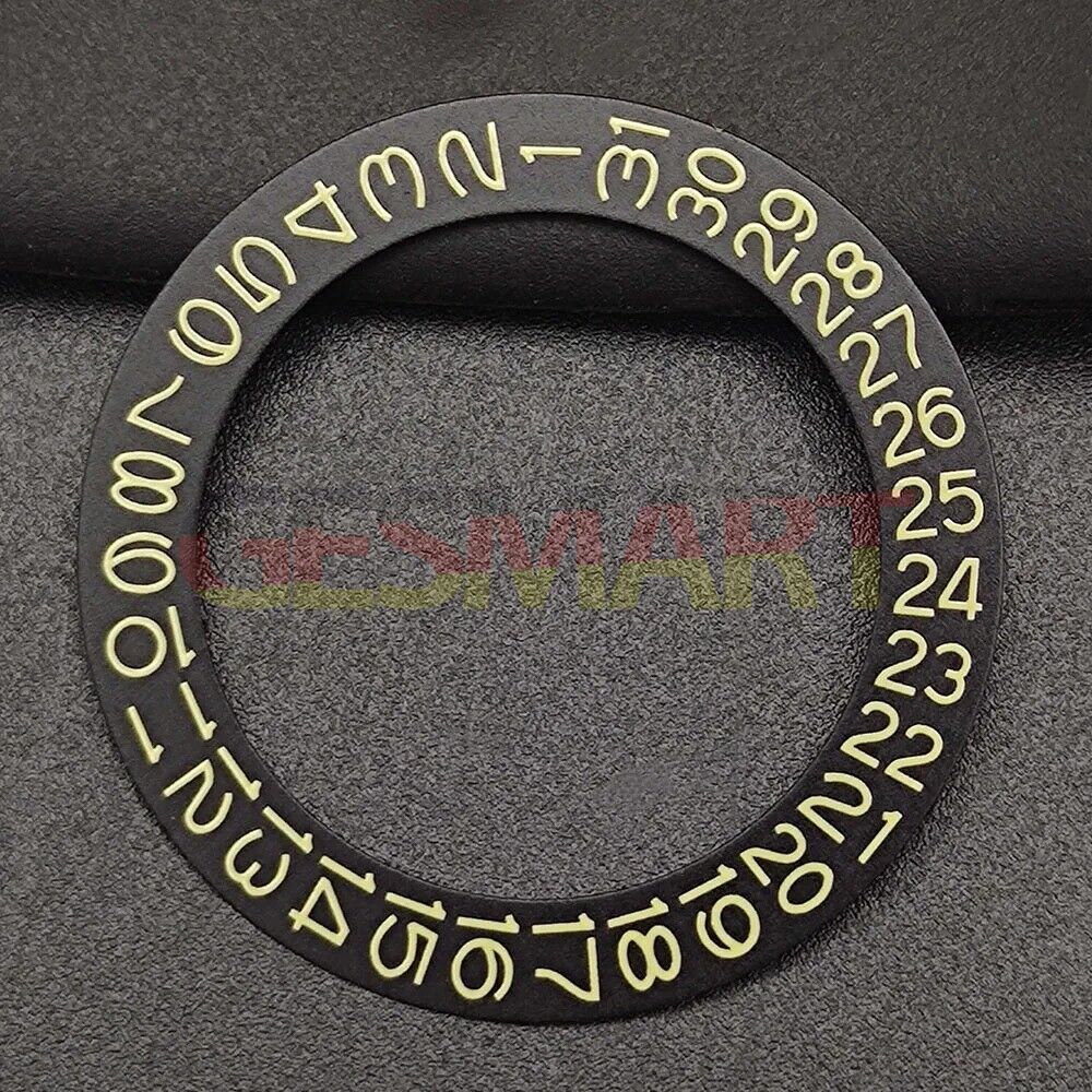 Yellow date disk overlay for NH35 NH36 watch movement, showcasing vibrant contrast.