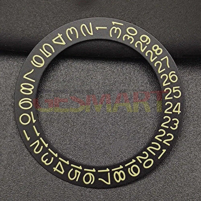 Yellow date disk overlay for NH35 NH36 watch movement, showcasing vibrant contrast.