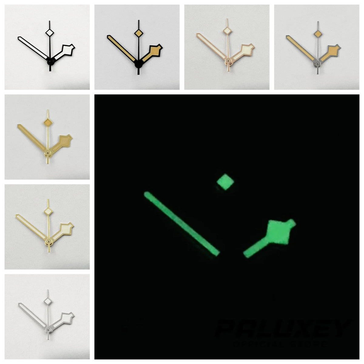 Green Luminous Snowflake Hands Multicolor  Watch Hands for NH35 NH36 NH38