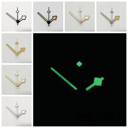 Green Luminous Snowflake Hands Multicolor  Watch Hands for NH35 NH36 NH38