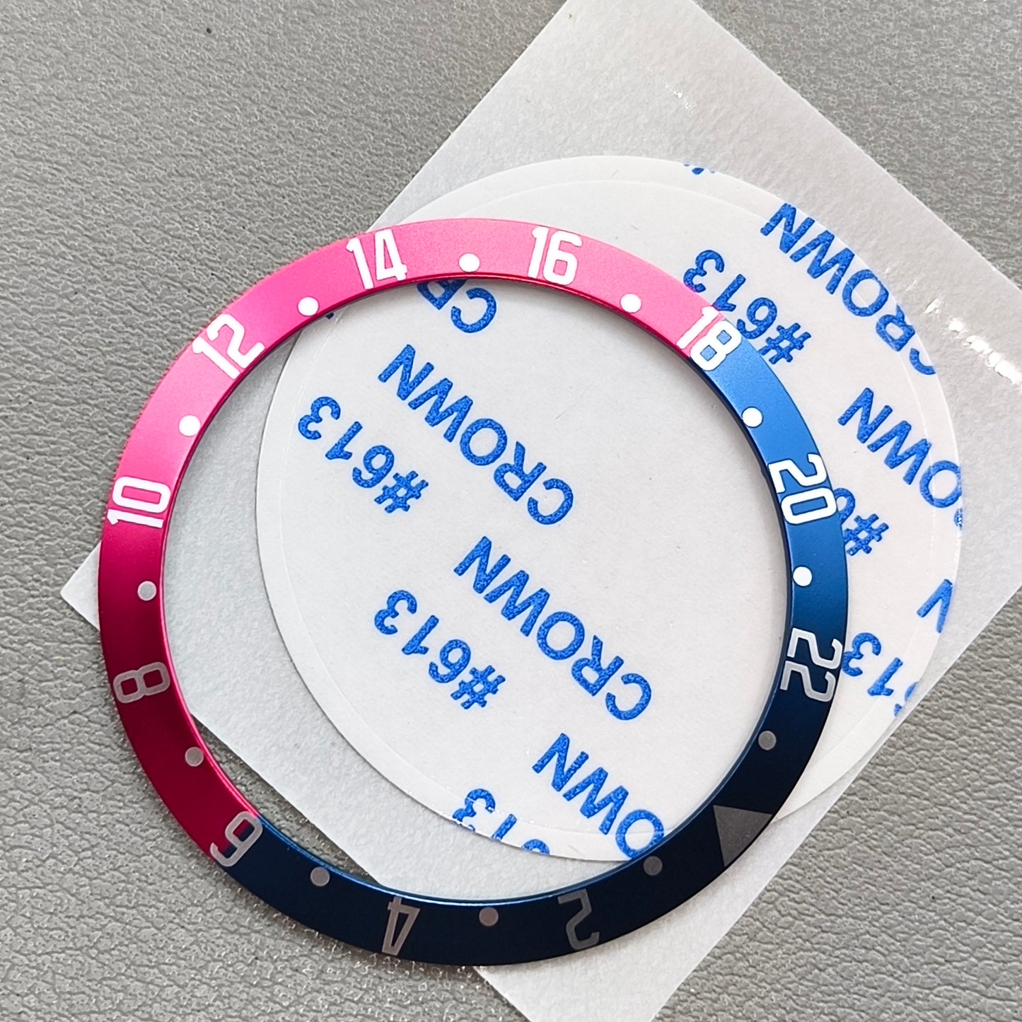 39.5mm Aluminium Diving Red Blue Watch Bezel Insert for Automatic SUB/GMT Watch