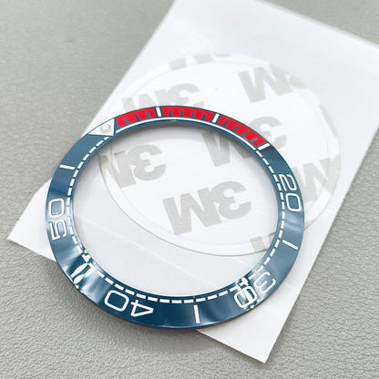 41.5mm/32.5mm Dark Blue Bezel Dark Red Font Ceramic Watch Bezel Insert