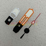 Color Block Orange&White Trim Green Luminous Watch Hands for NH35/NH36/4R/7S