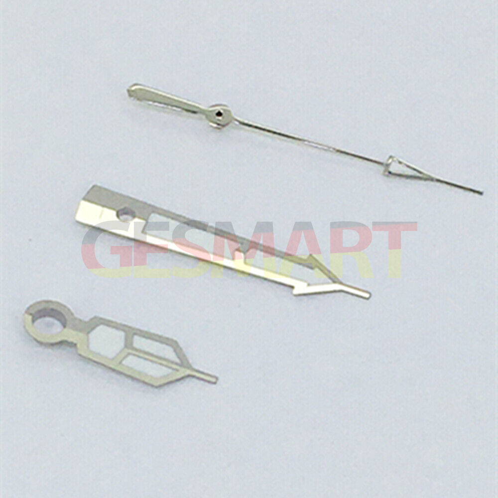 SILVER Trim Classic Green Lume Watch Hands for ETA2836/2824/2834/2846 Movement