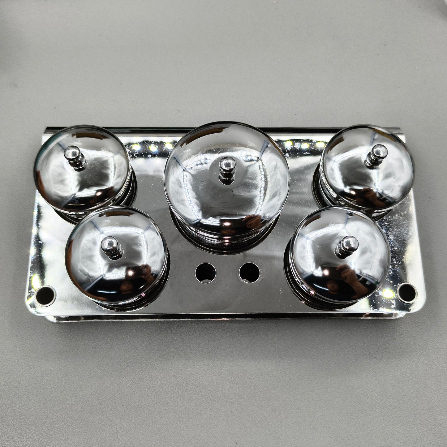 5 Cups Stainless Steel Watchmakers Watch Oil Benzine Cup with Anti-Leak Cover