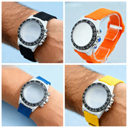 Fit 4130 For Daytona 38.0mm Carbon Fiber Case Mod Colorful Nylon Cowhide Strap