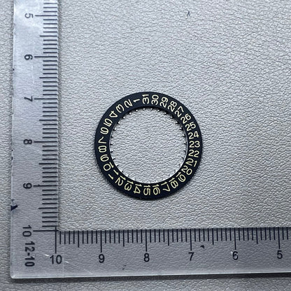 Golden Character date wheel with black background for NH35 NH36 watch movement, date display at 3 o?clock.