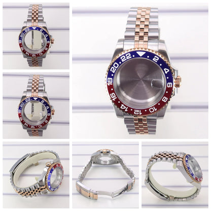 40mm Watch Case Sapphire Glass For Nh35 Nh36 Nh34/38 Eta2824 Miyota8215 GMT
