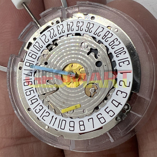 ISA 8171 silver quartz watch movement with date at 6, multi-function repair part for Watchmakers.